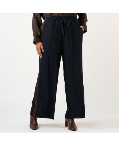 ESTELLE Women's Jesse Wide-Leg High Rise Striped Pant