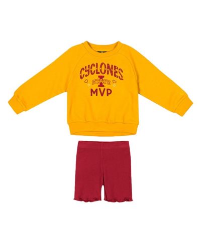 Colosseum Детский комплект из свитшота и шорт Iowa State Cyclones Gold/Cardinal