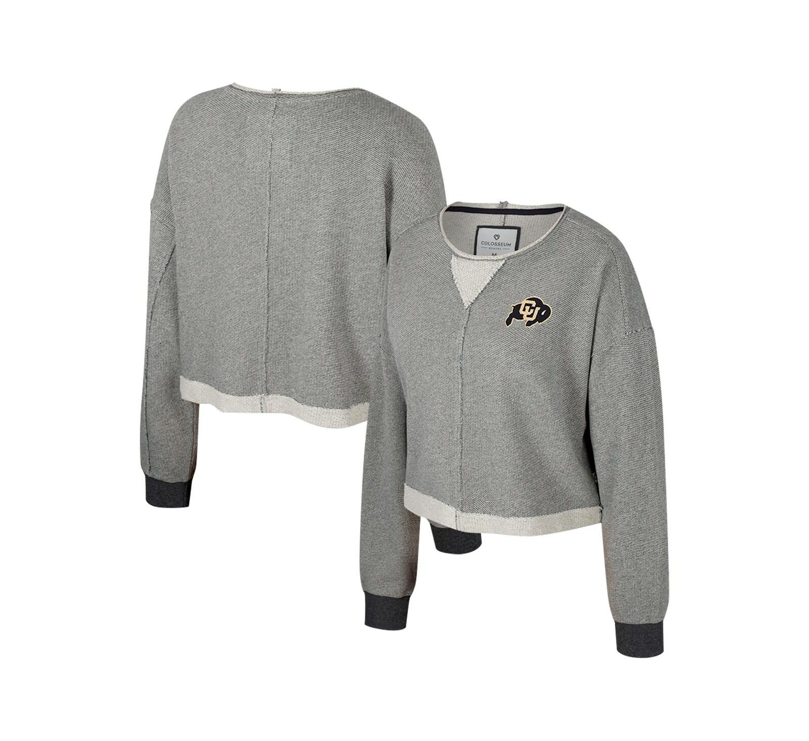 Женский укороченный джемпер Colosseum Charcoal Colorado Buffaloes Magnum Scoop Neck