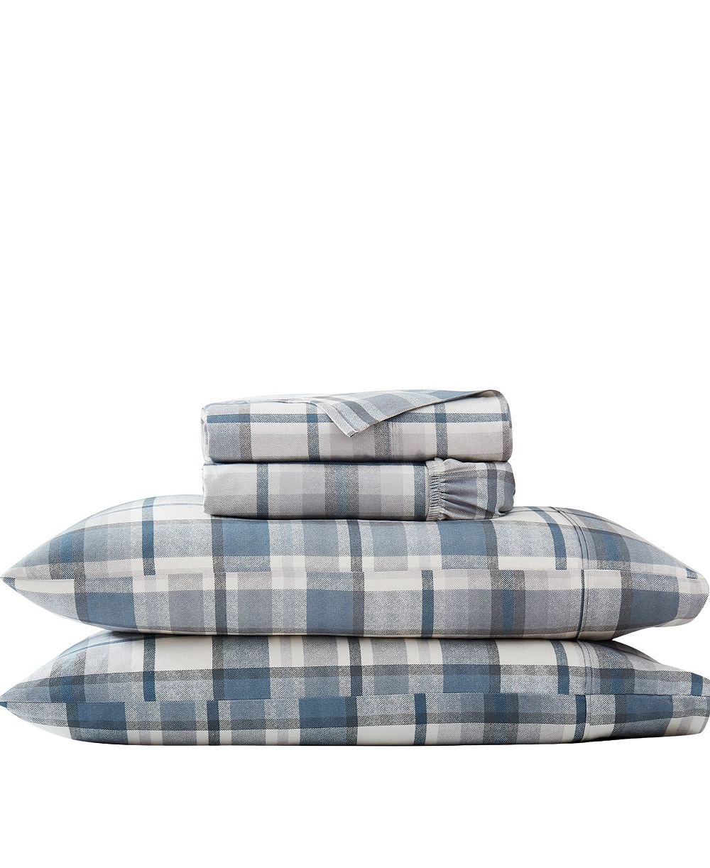 Southshore Fine Linens Highland Plaid Extra Deep Pocket 300-Thread Count 4-Pc. Sheet Set, King