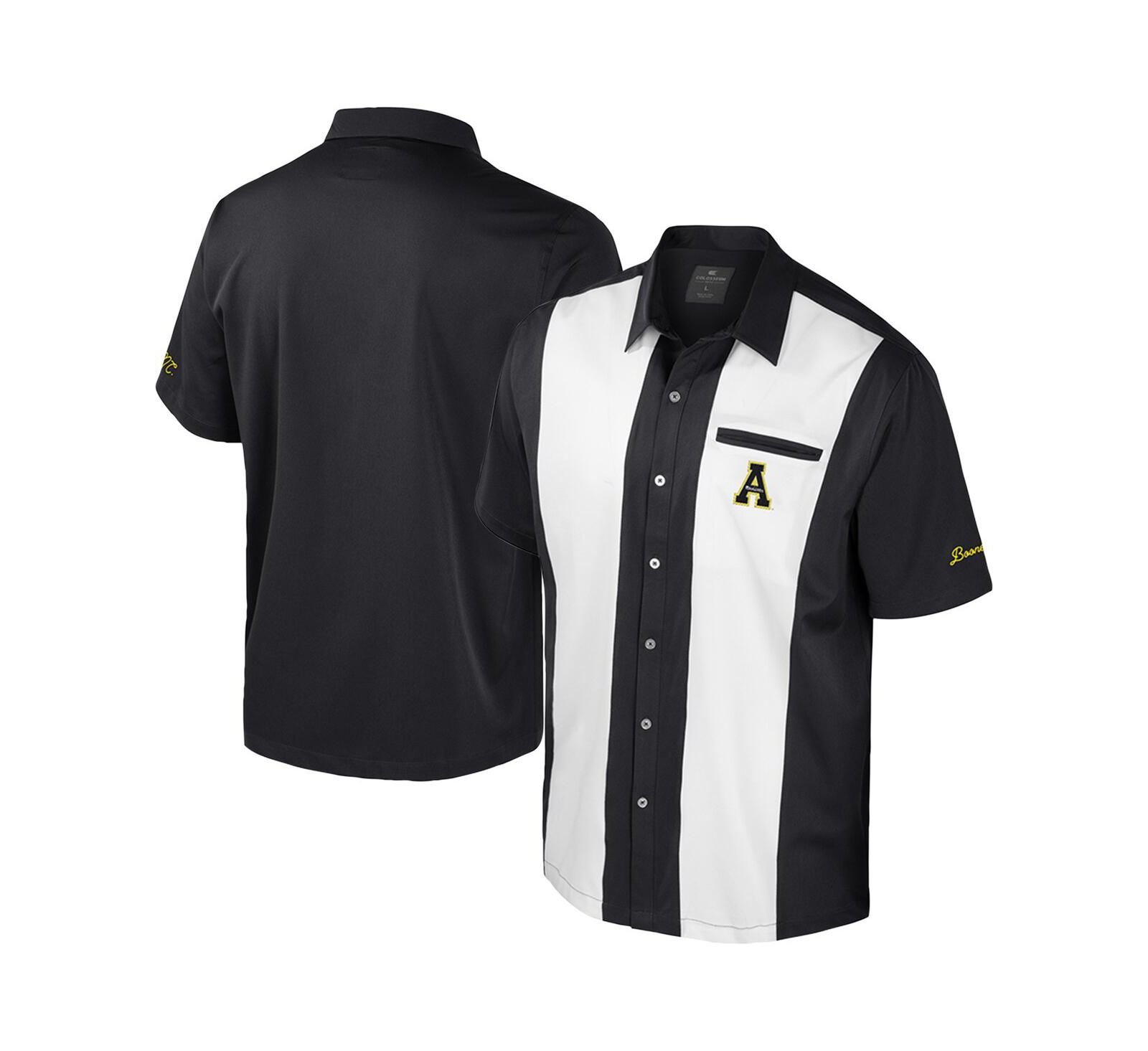Colosseum Мужская рубашка на пуговицах Appalachian State Mountaineers Strike Bowling Black