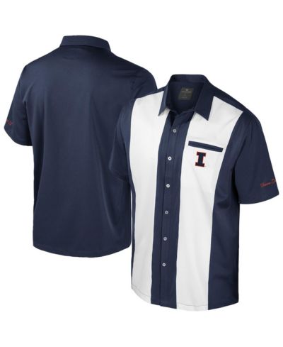 Colosseum Men's Navy Illinois Fighting Illini Strike Bowling Button-Up Shirt