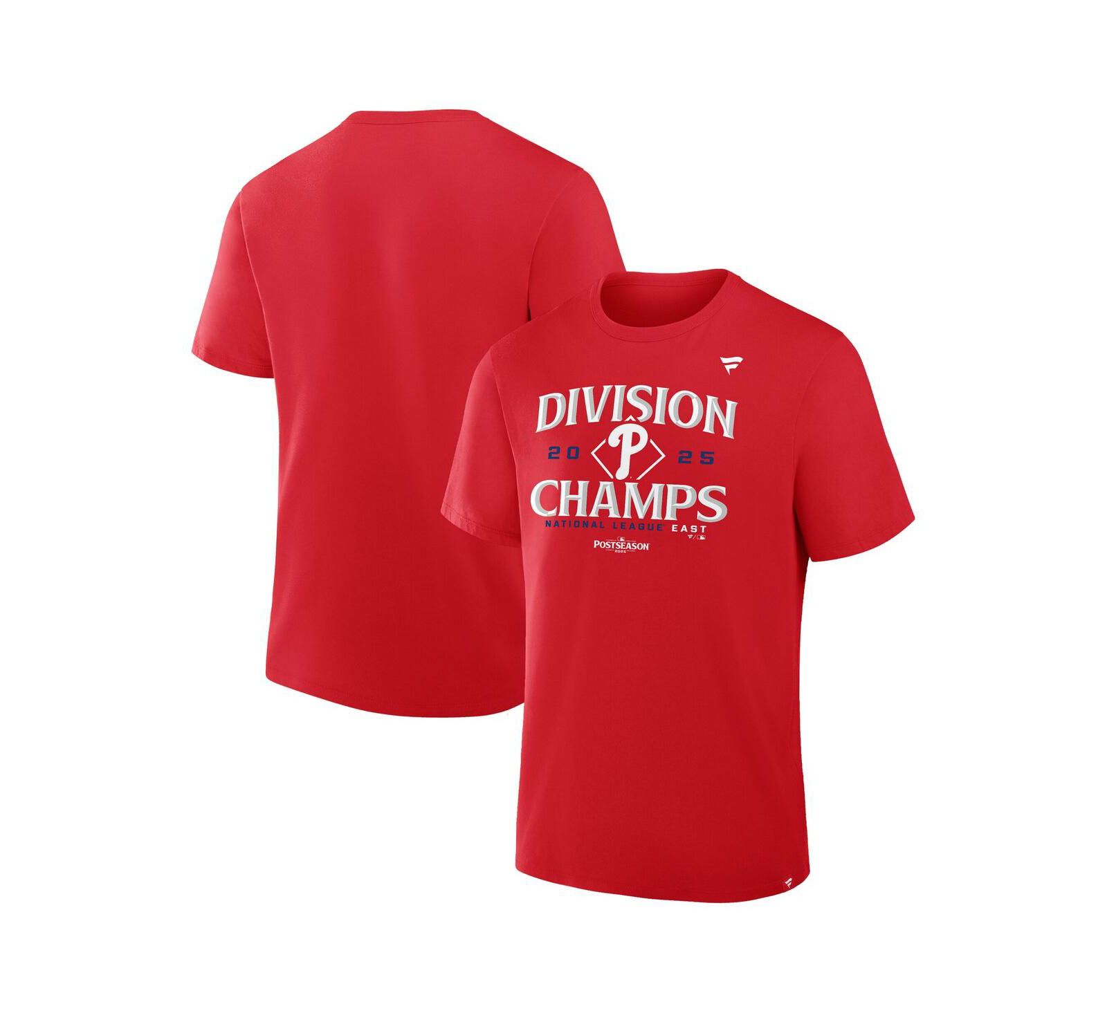 Fanatics Мужская футболка Philadelphia Phillies 2025 NL East Division Champions, красная