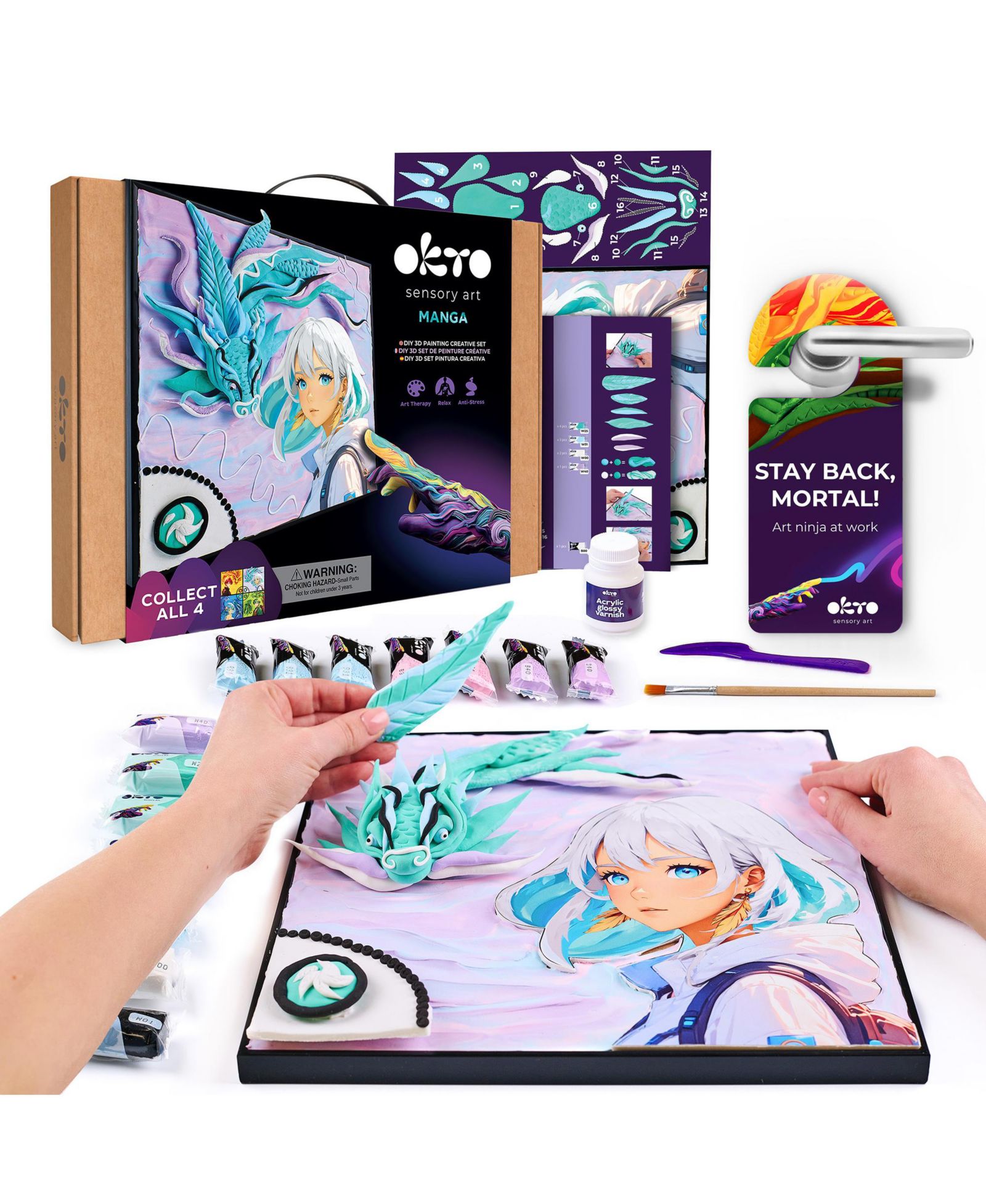Набор для 3D рисования самоотвердевающей глиной OKTO Air-Dry MANGA Air 29x29 (11.4 x 11.4 in)