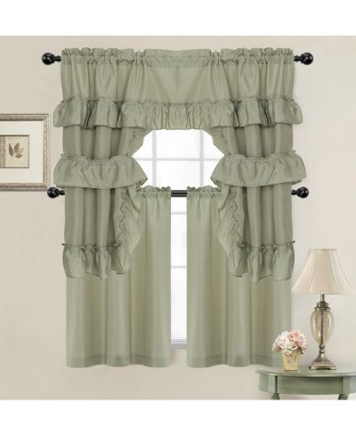 Комплект из штор и занавесок Kate Aurora Country Farmhouse, 56 in. W x 36 in. L, Linen Taupe