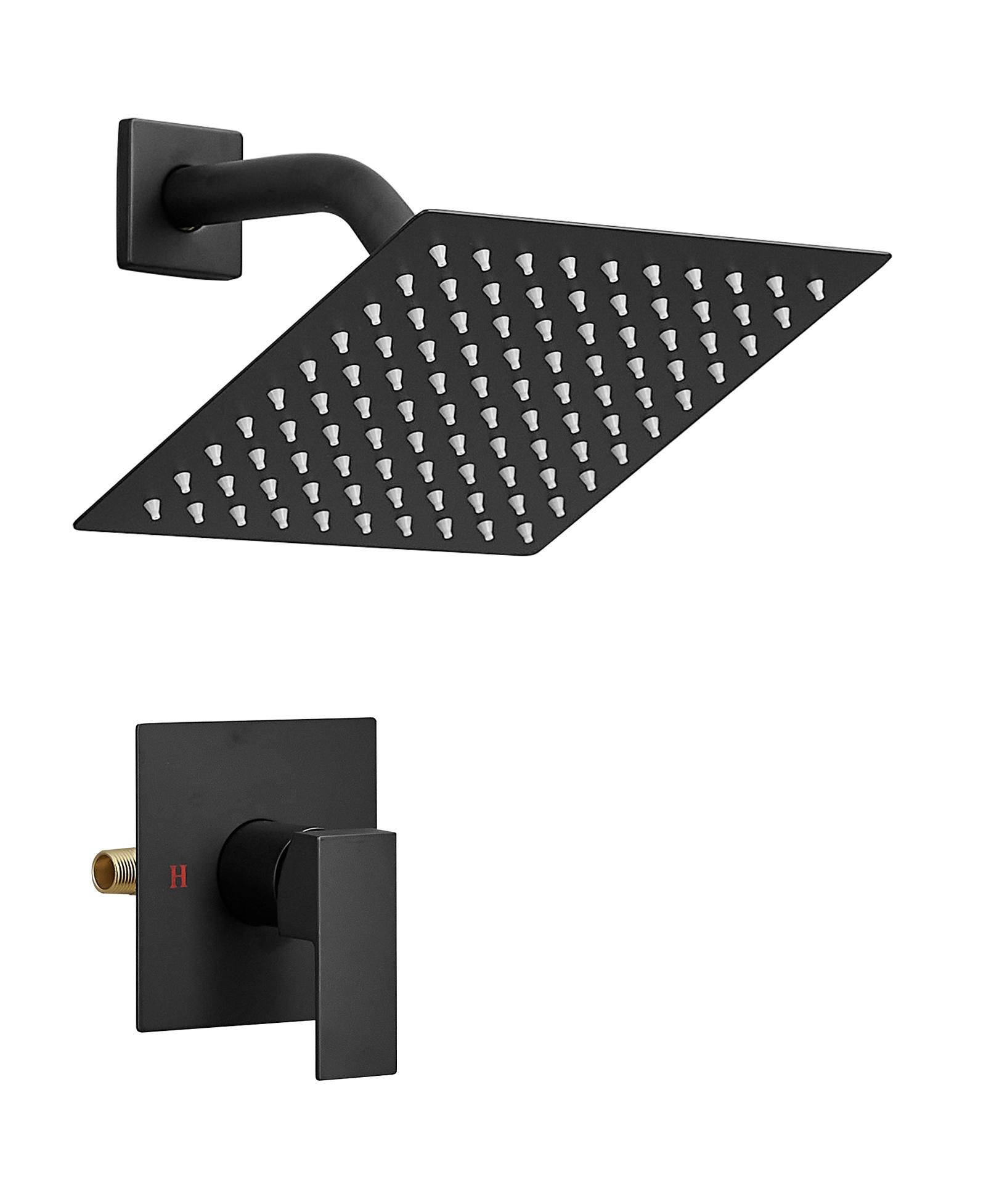 Greenspring Square Shower Faucet Set with 10" Rainfall Head and Valve