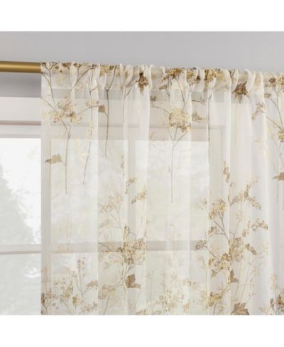 Тюль No. 918 Maeve Botanical Print Sheer Rod Pocket