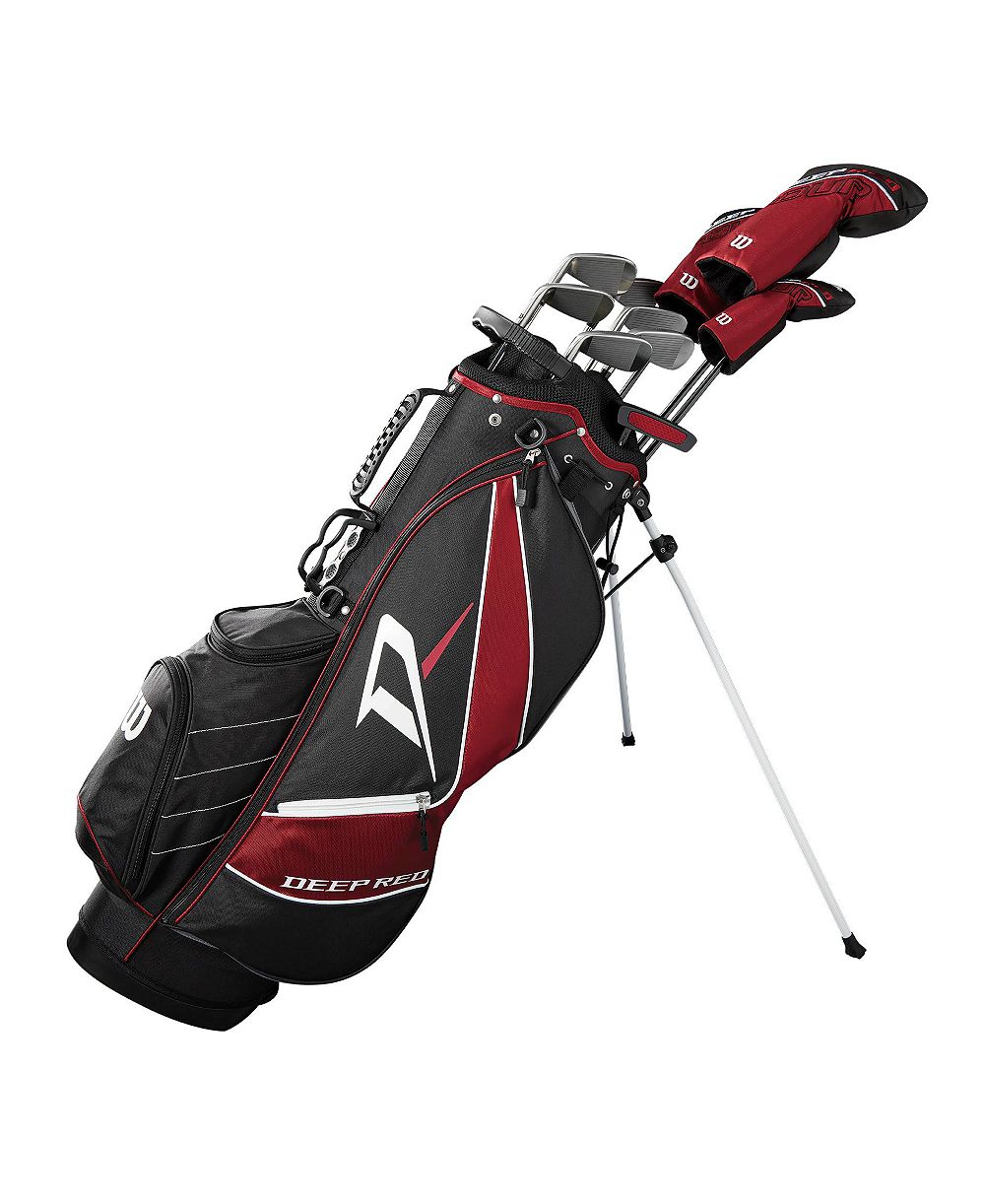 Wilson Deep Red Tour Right Hand Mens Carry Complete Golf Set - Standard / Regular / Black/Deep Red/Grey