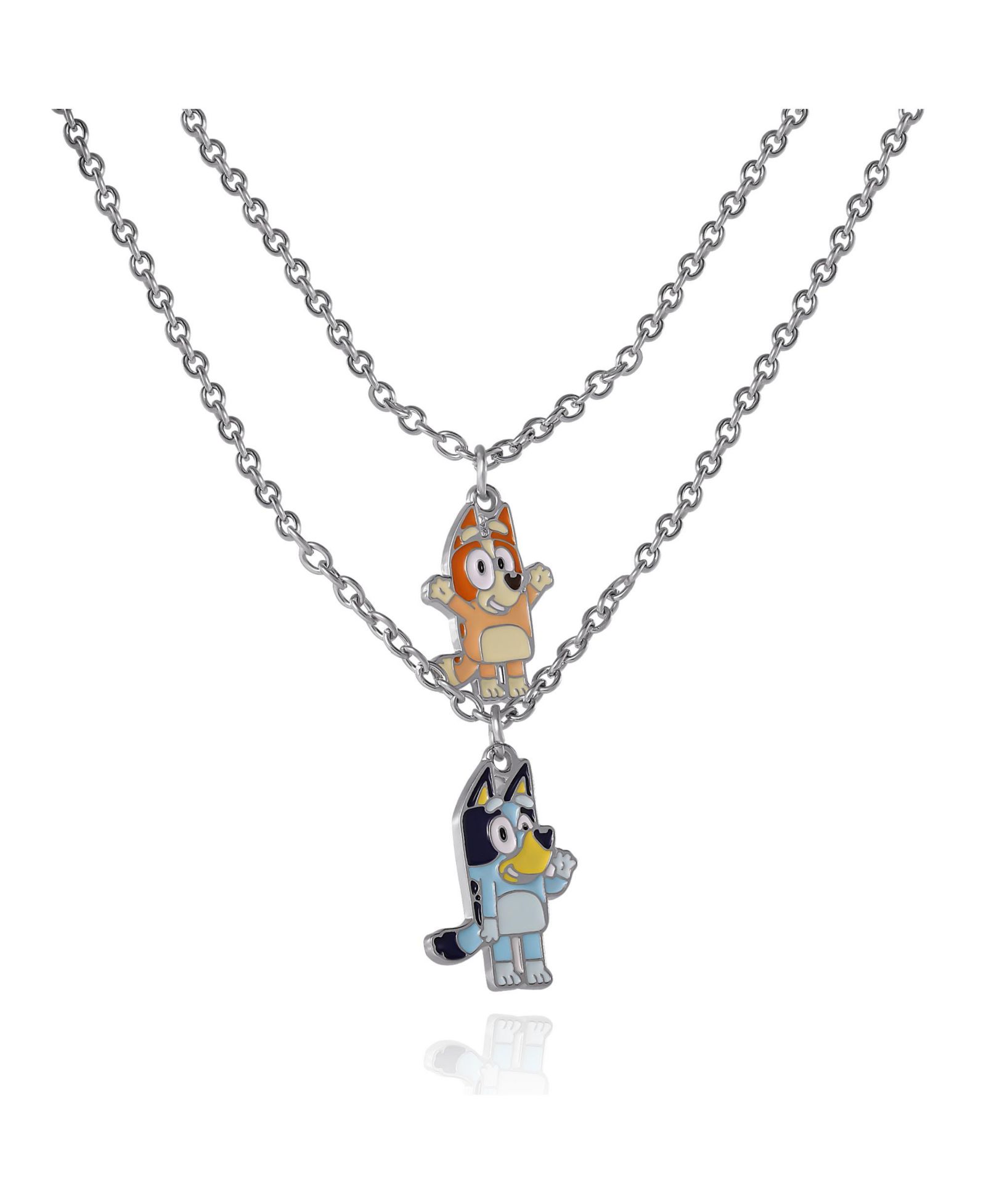 Подвеска Bluey and Bingo Layered Pendant Necklace - Silver Tone