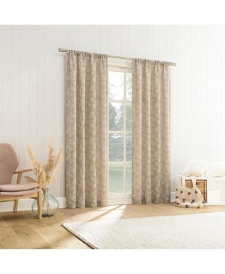Полупрозрачная занавеска No. 918 Kacey Woven Jacquard Leaf с карманом для штанги