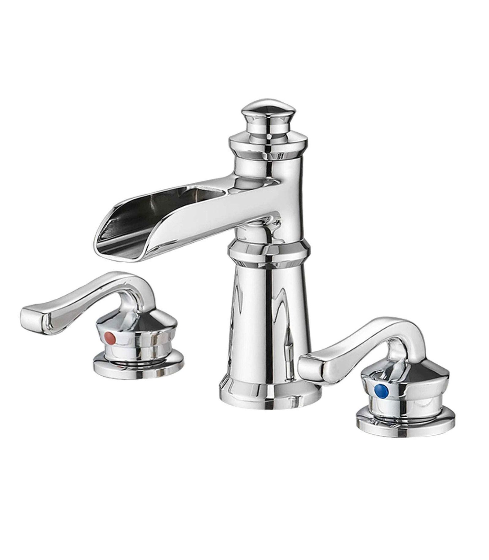 Смеситель для ванной Greenspring 8-Inch Waterfall Widespread 2-Handle с набором слива