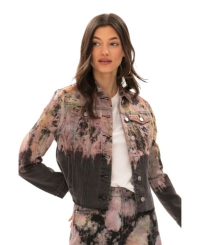 Женская джинсовая куртка Blue Revival Daria Tie-Dye Cropped Trucker