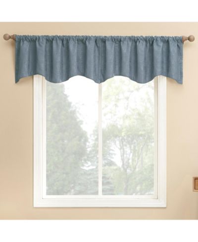 Sun Zero Bronte Floral Jacquard 100% Blackout Rod Pocket Curtain Valance