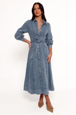 Emberly Long Sleeve Maxi Dress Women's Denim XS