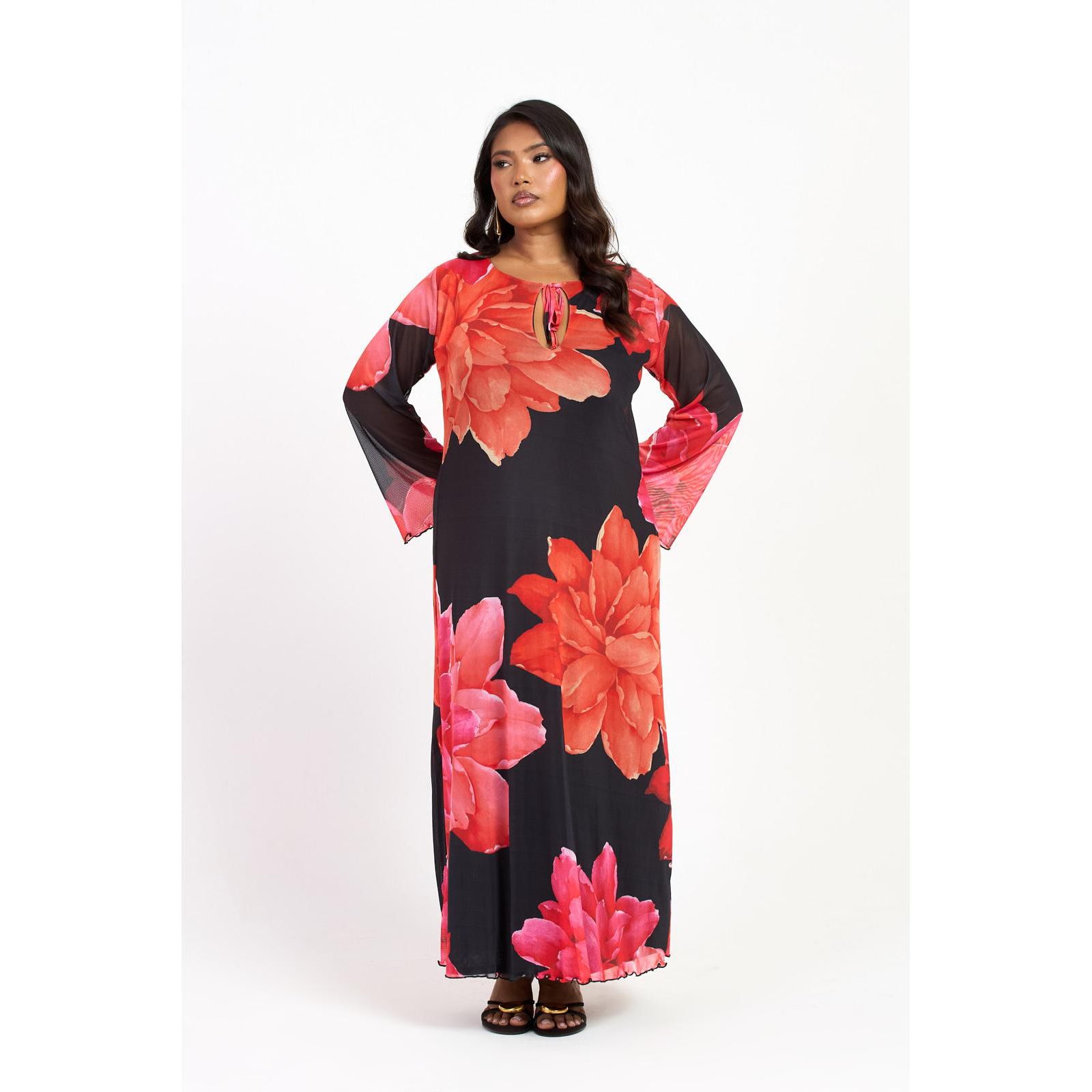 Платье макси FASHION-SZN CURVE Long Sleeve Floral для женщин