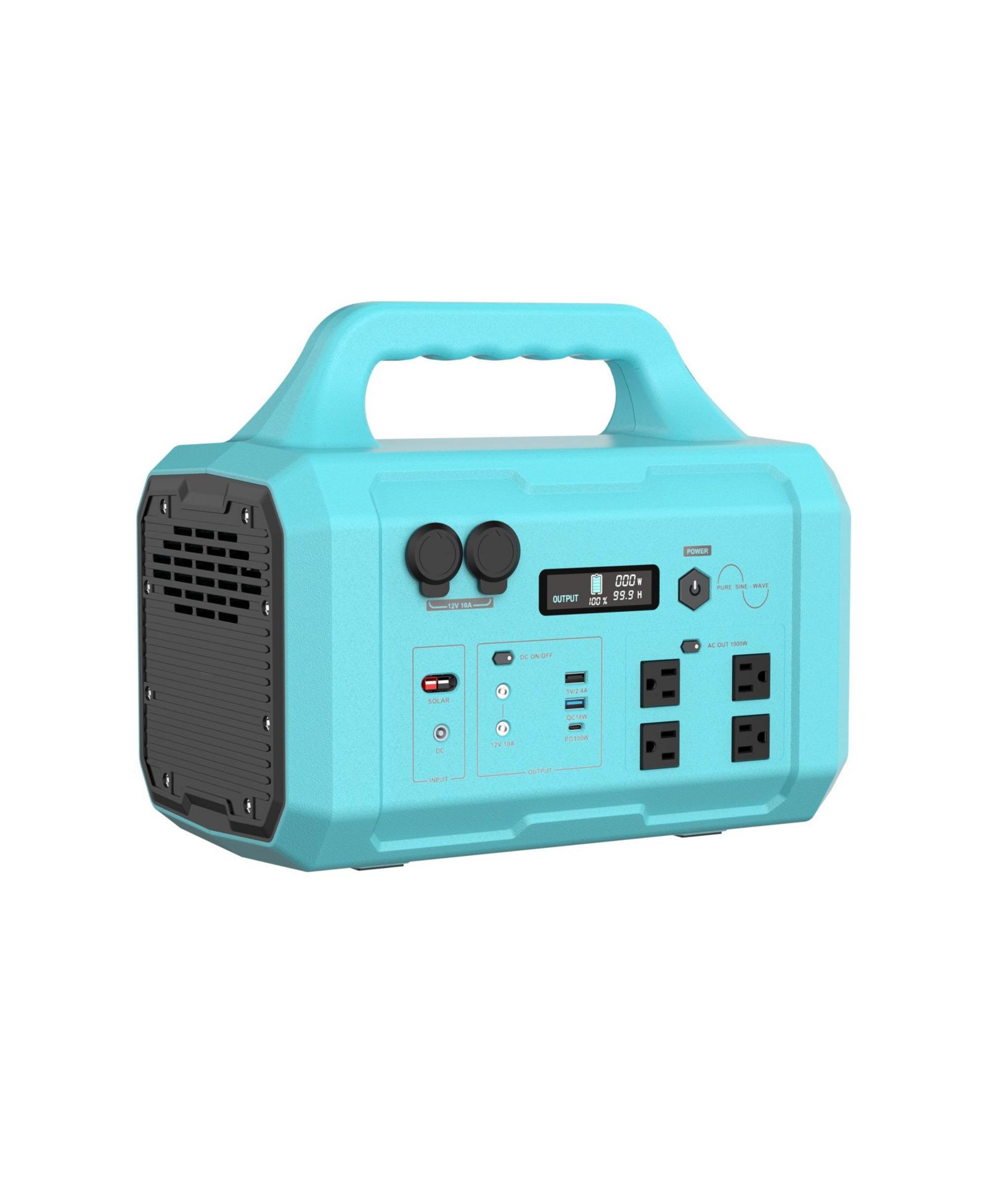 Mondawe 1000W Portable Power Station 1024Wh Solar Generator with AC Outlet & LED Light
