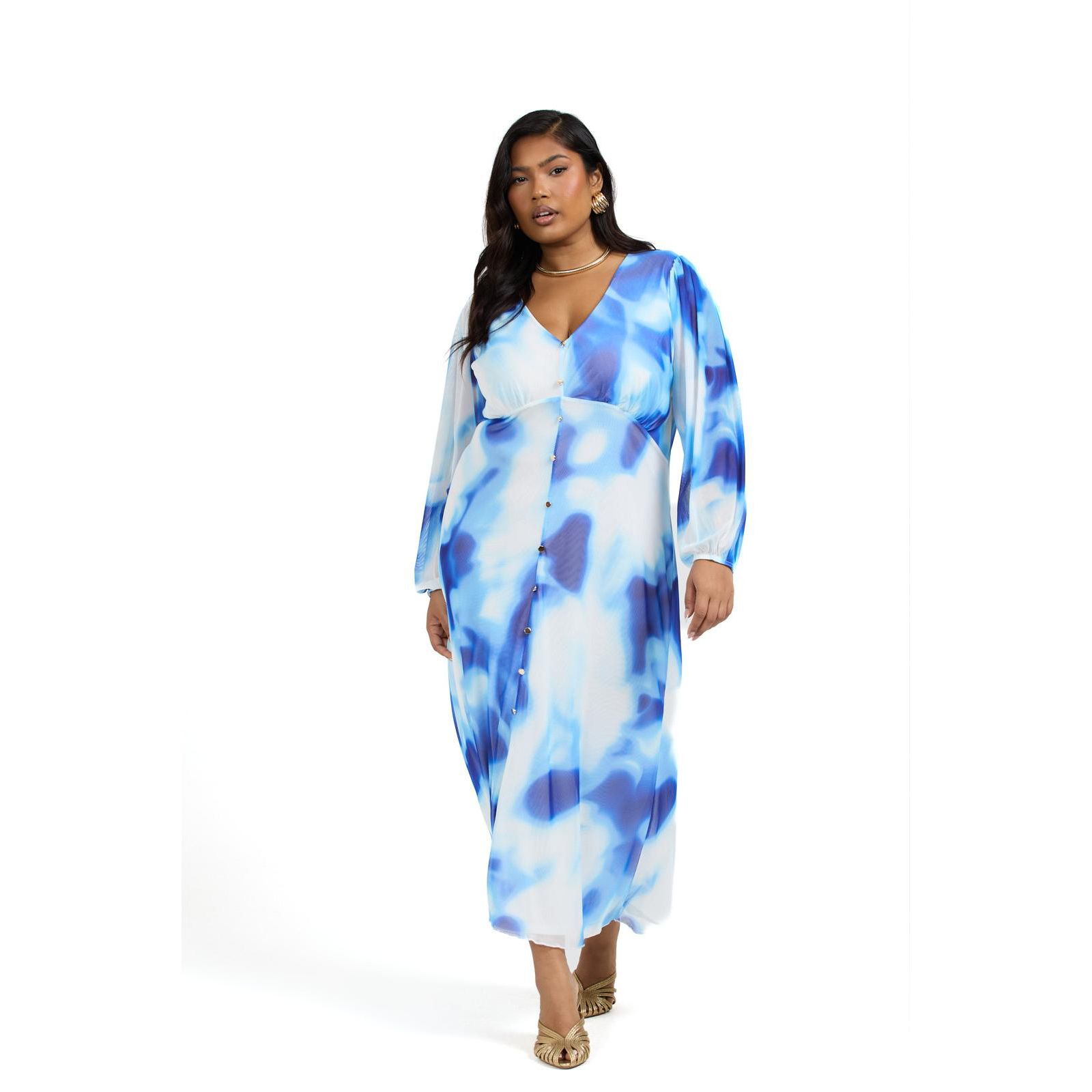 FASHION-SZN CURVE Женское миди-платье, tie dye, яркое