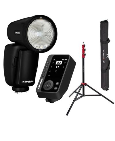 Profoto A10 Flash for Nikon, Bundle w/Connect Pro Transmitter  Light Stand