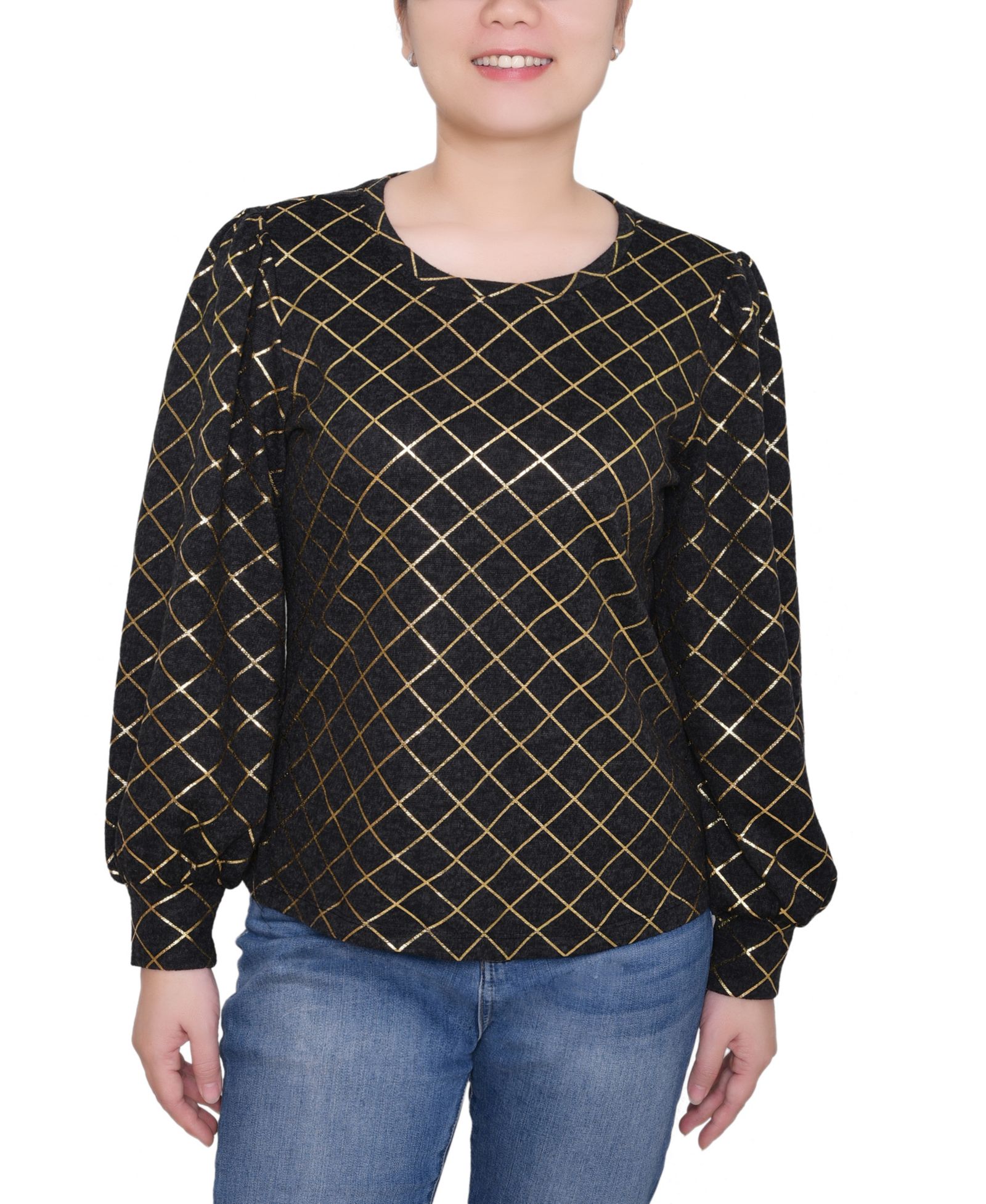 NY Collection Petite джемпер с рукавами епископскими