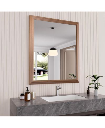 Amorho Bathroom Mirror, 36" x 30" Inch Thick Metal Framed Wall Mirrors for Over Sink, Bedroom, Living Room, Entryway, Rectangle Wall-Mounted Mirrors
