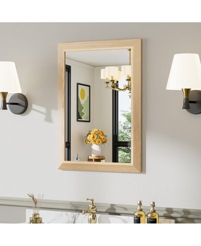 Amorho Bathroom Mirror, 24" x 16" Inch Thick Metal Framed Wall Mirrors for Over Sink, Bedroom, Living Room, Entryway, Rectangle Wall-Mounted Mirrors