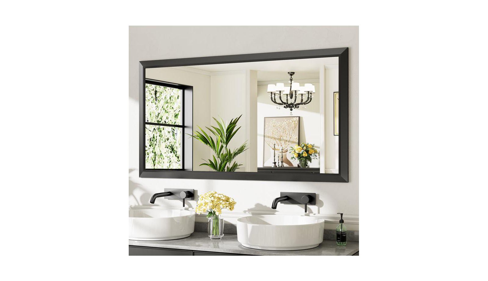 Зеркало для ванной Amorho Metal Framed Wall Mounted Mirror для раковины, спальни или гостиной