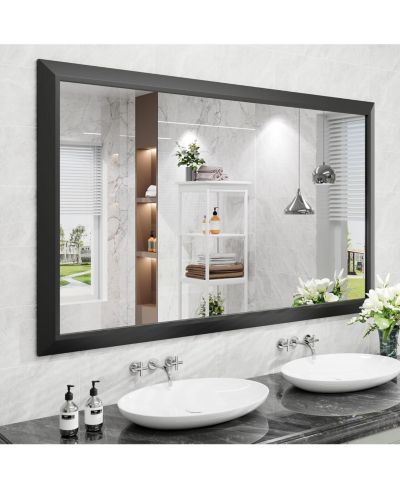 Amorho 60x36 Inch Metal Framed Bathroom Mirror, Rectangular Wall Mirror for Sink, Bedroom, Living Room, Horizontal or Vertical