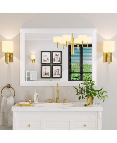 Amorho 40x30 Inch Metal Framed Wall Mirror, Rectangular Bathroom Mirror for Sink, Bedroom, Living Room, Vertical or Horizontal