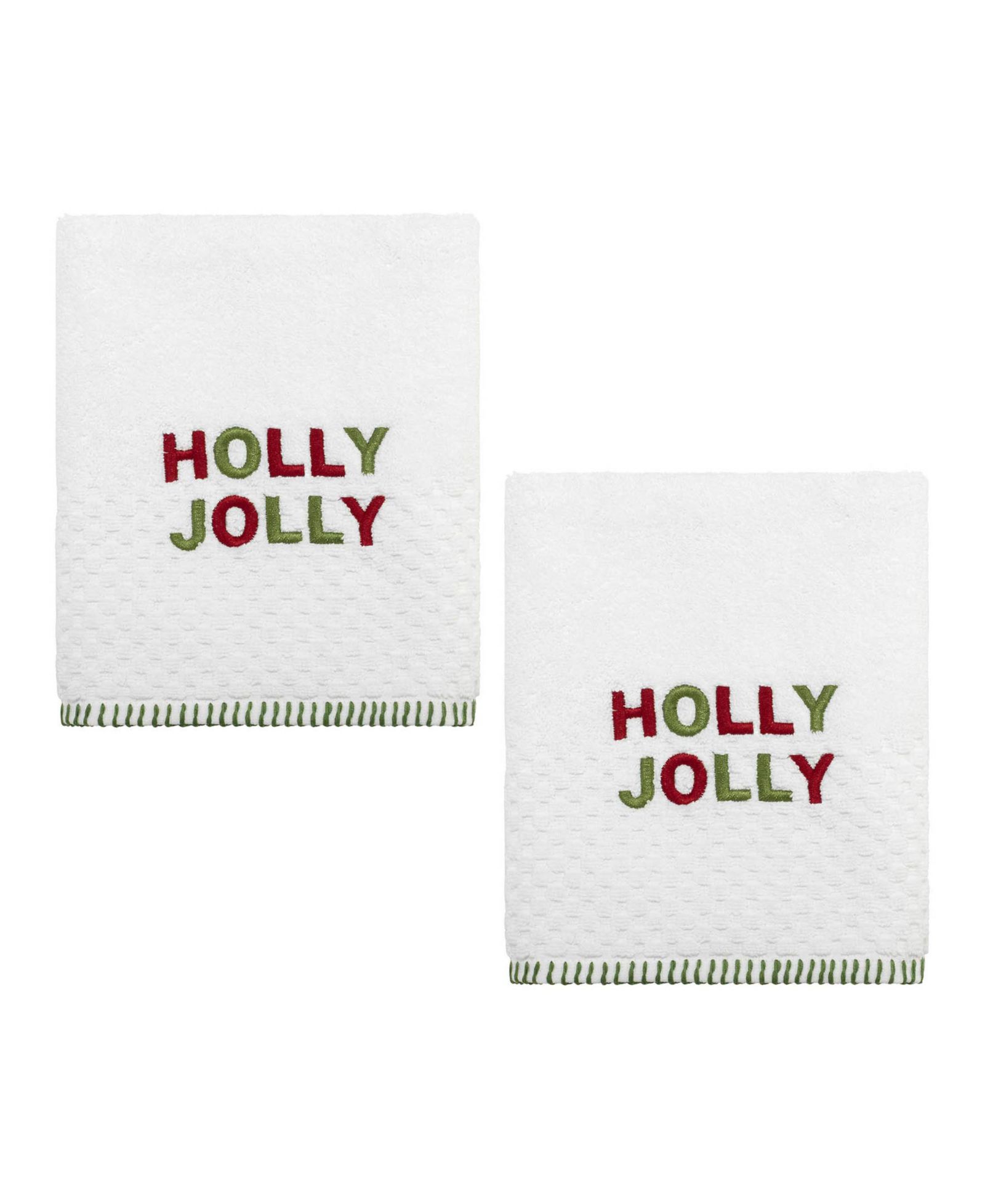 Avanti Holly Jolly Cotton 2-Pc. Hand Towel Set, 28" x 16
