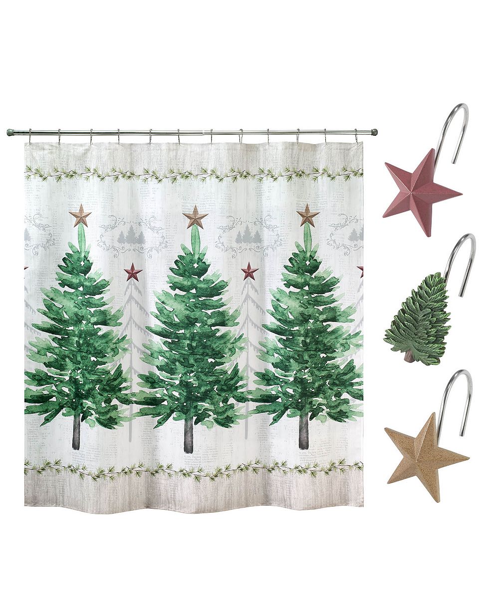 Avanti шторка для душа Trees и набор из 12 крючков для шторки