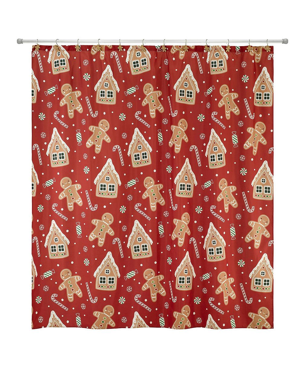 Avanti Gingerbread Man Polyester Shower Curtain, 72" x 72"
