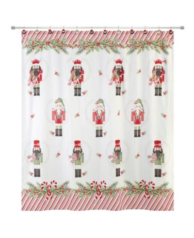 Avanti Peppermint Nutcracker Polyester Shower Curtain, 72" x 72"