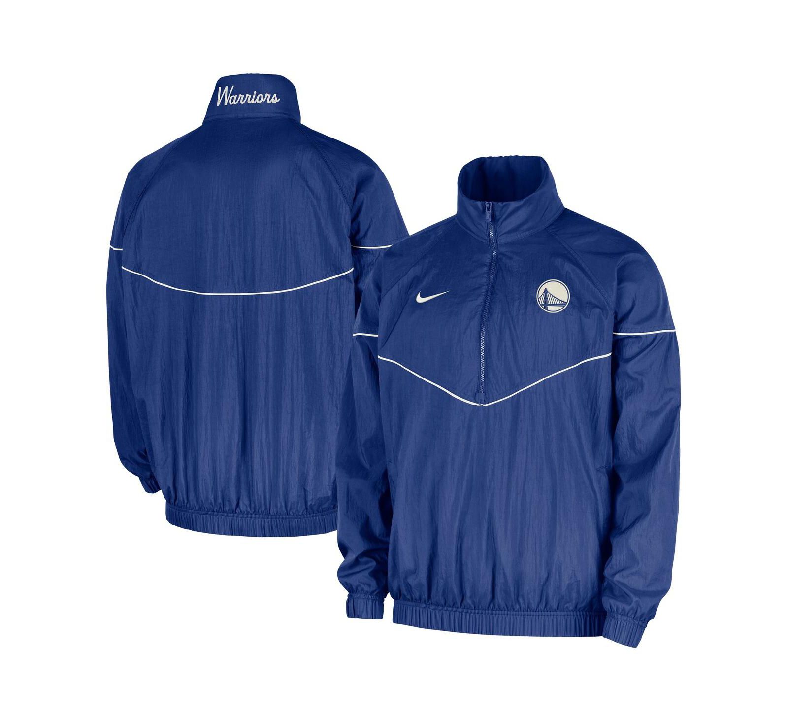 Nike Мужская куртка Wind Runner Woven Half-Zip Royal Golden State Warriors Courtside