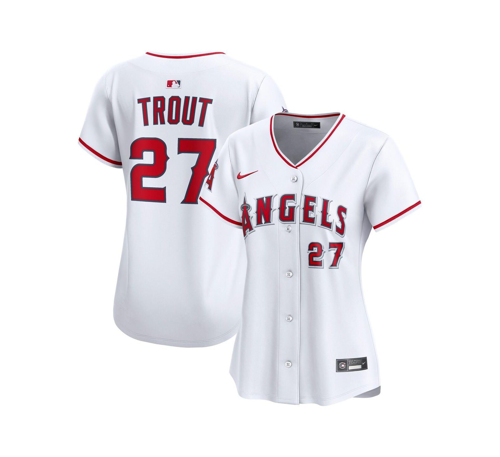 Женская игровая джерси Nike Mike Trout Los Angeles Angels, белая