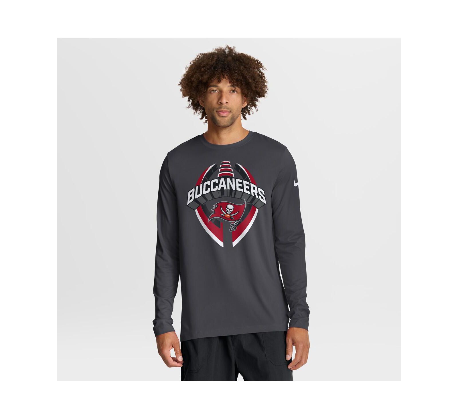 Nike Men's Anthracite Tampa Bay Buccaneers Primetime Legend Icon Performance Long Sleeve T-Shirt