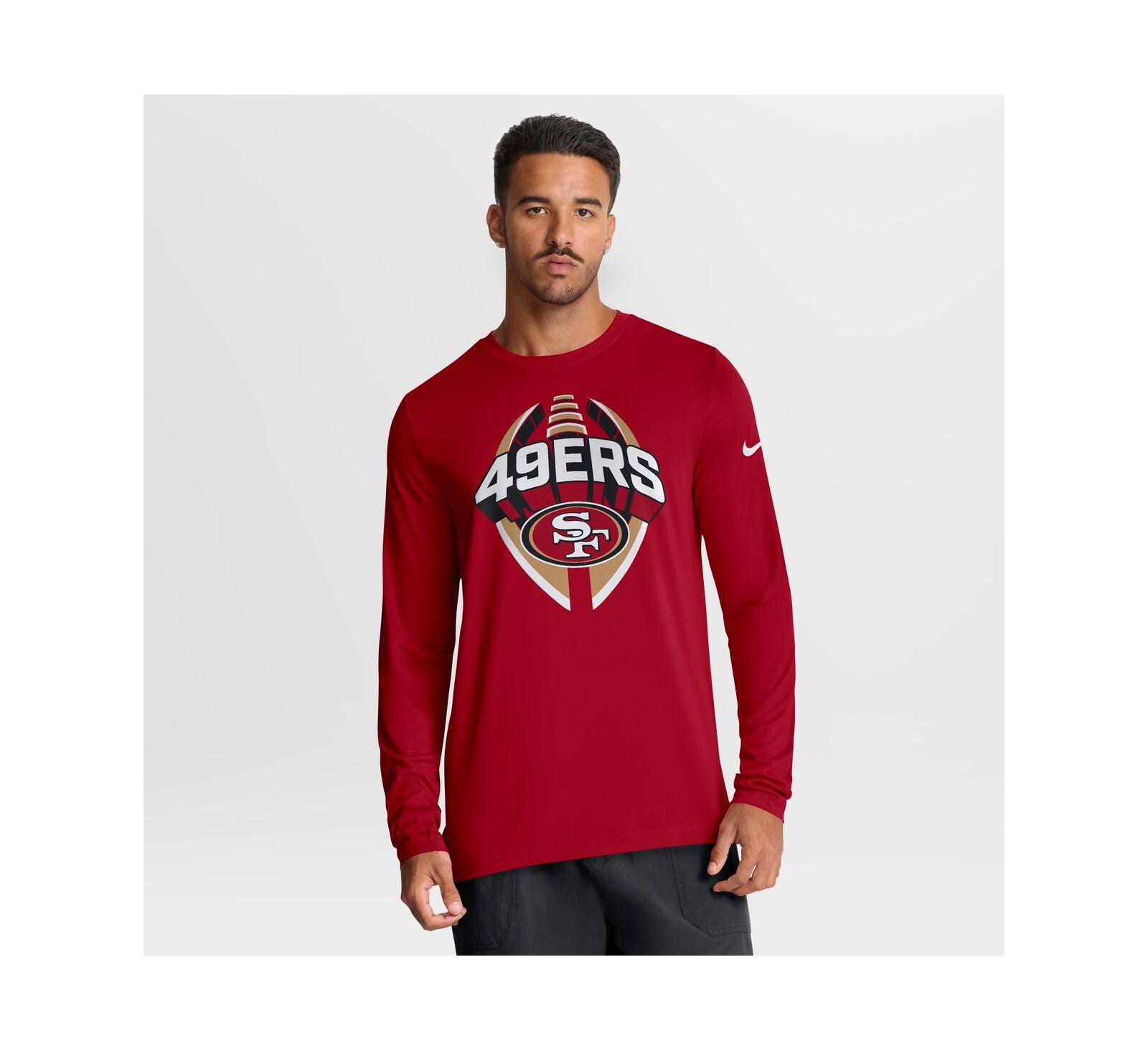 Мужская футболка Nike San Francisco 49ers Primetime Legend Icon Performance Long Sleeve Scarlet