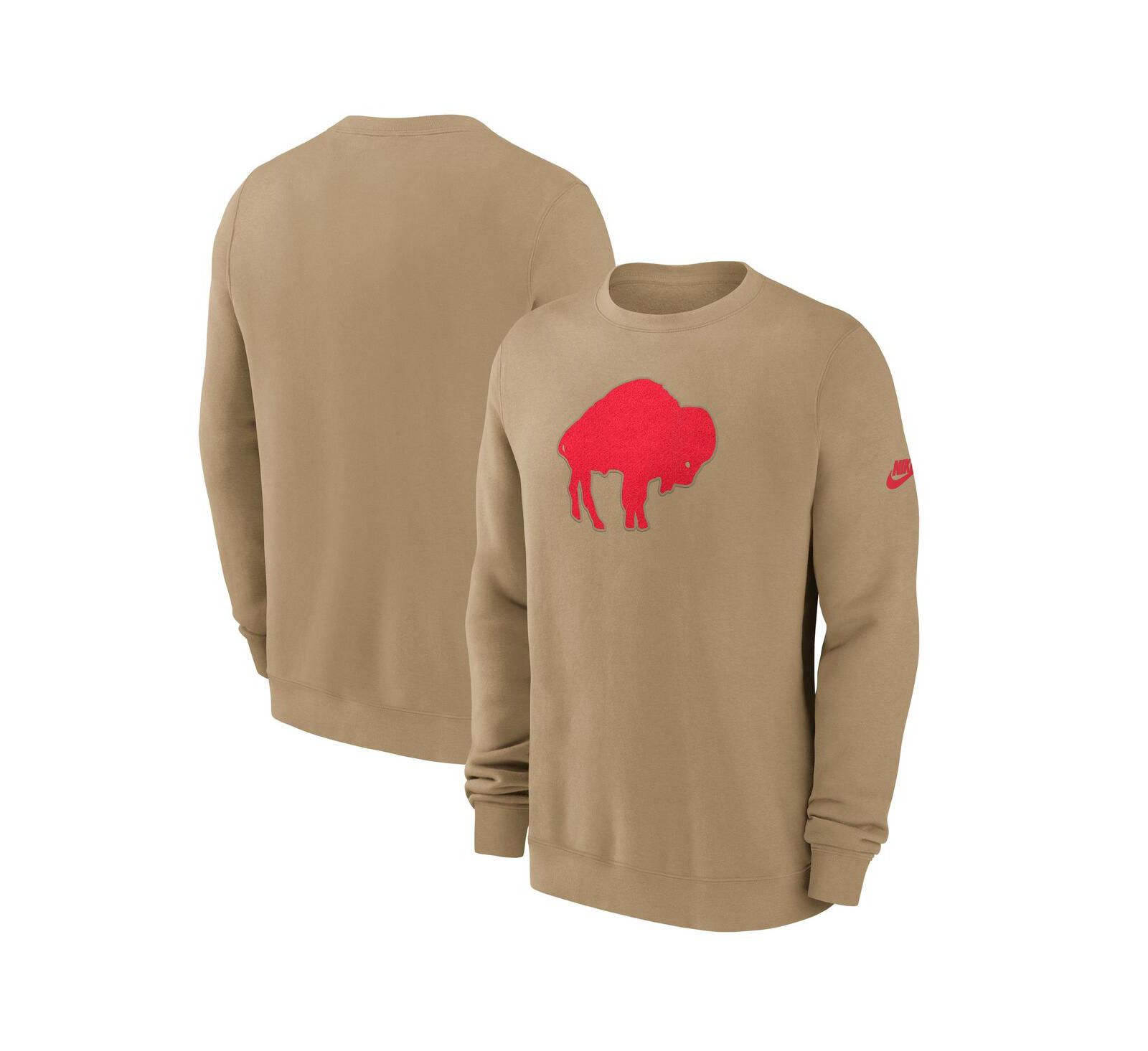 Nike Men's Tan Buffalo Bills Swing Pass Rewind Club Pullover Sweatshirt