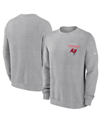 Nike Men's Heather Gray Tampa Bay Buccaneers Primetime Club Fleece Pullover Sweatshirt