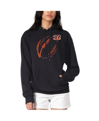 Женская толстовка G-III 4Her by Carl Banks Black Cincinnati Bengals Football Logo Fleece Tri-Blend Pullover Hoodie