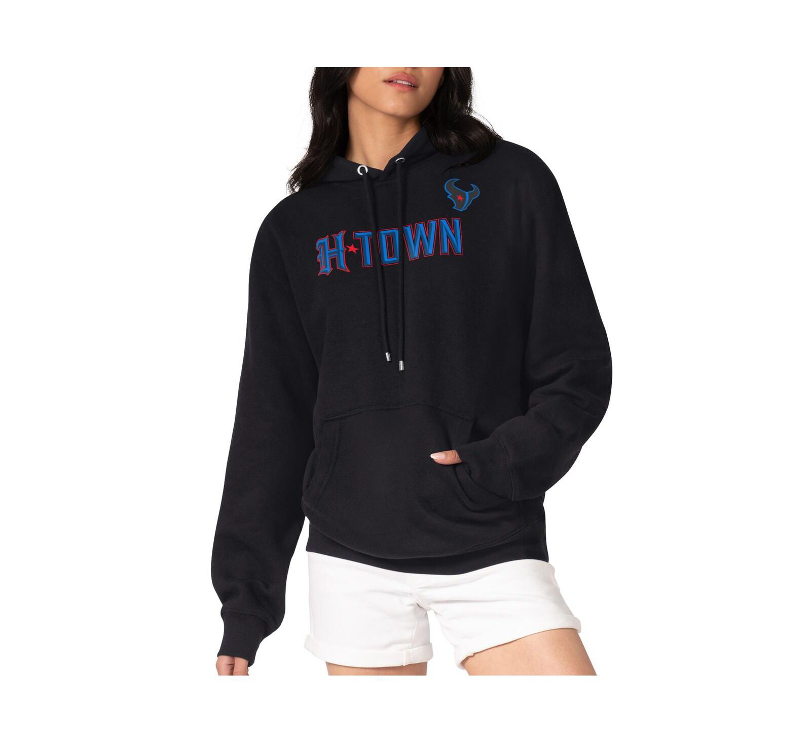 Женское худи G-III 4Her by Carl Banks Black Houston Texans H-Town Fleece Pullover