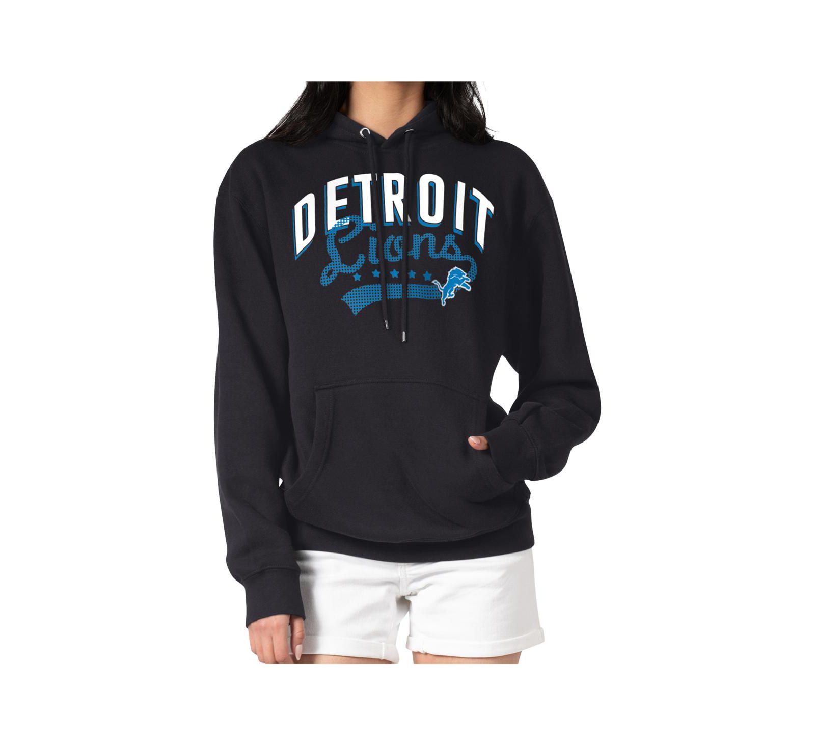 Женское худи G-III 4Her by Carl Banks Black Detroit Lions Filigree Fleece Tri-Blend Pullover