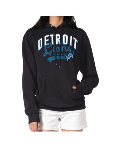 Женское худи G-III 4Her by Carl Banks Black Detroit Lions Filigree Fleece Tri-Blend Pullover