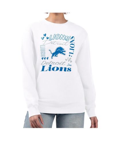 Женский флисовый свитшот G-III 4Her by Carl Banks White Detroit Lions Collage Graphic Pullover