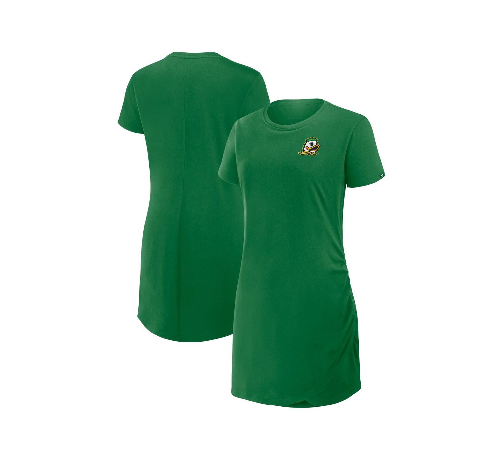 Fanatics Женское платье-футболка Oregon Ducks Ruched Drape, зеленое