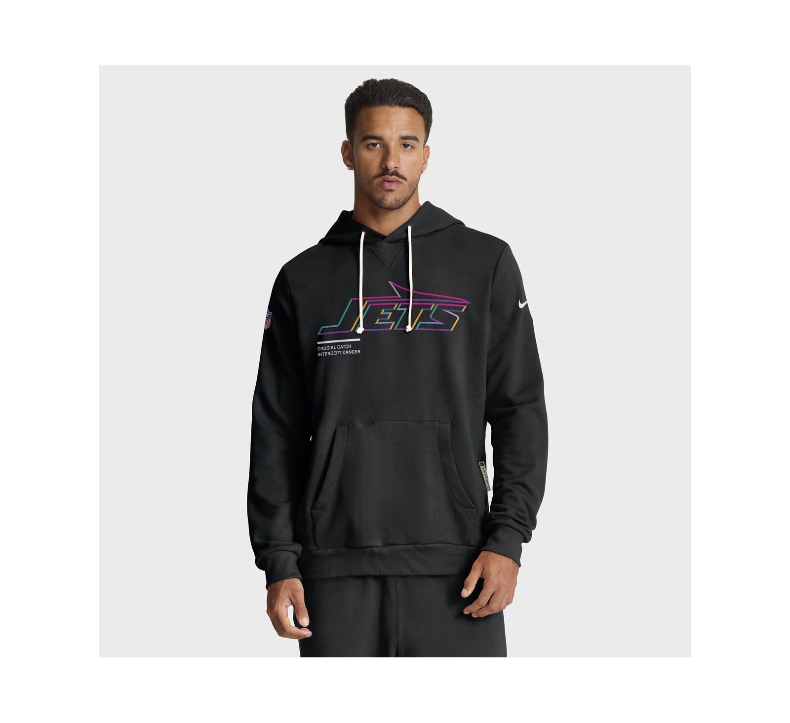 Мужское худи Nike New York Jets 2025 NFL Crucial Catch Sideline Standard Issue Dri-FIT Black
