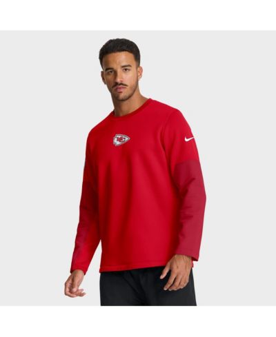 Мужская футболка Nike Kansas City Chiefs Sideline Scripted to Win Performance с длинным рукавом красного цвета