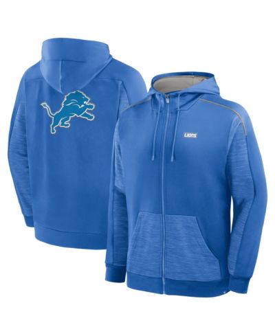 Мужская толстовка на молнии Fanatics Blue Detroit Lions Checkdown Pass