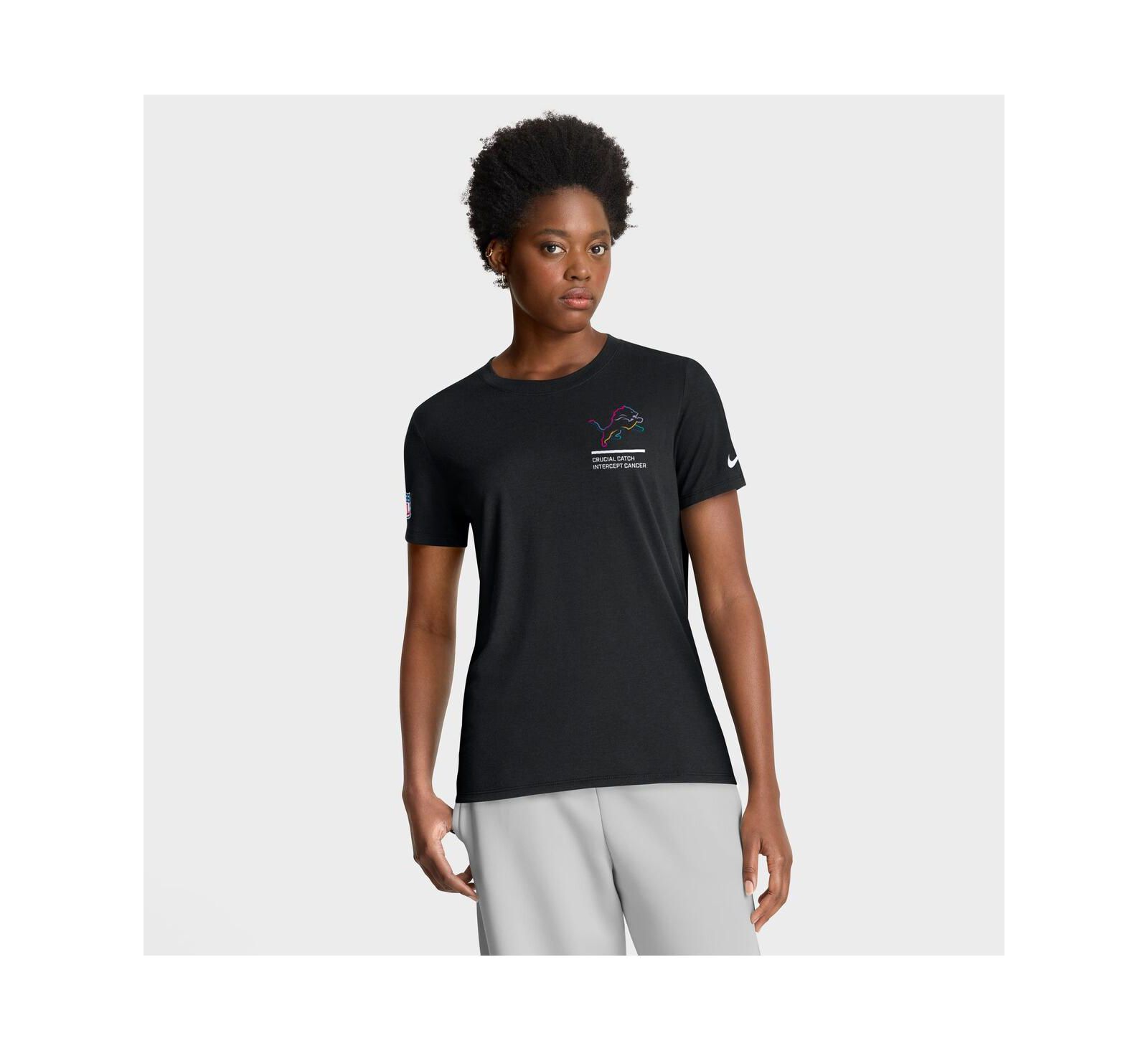 Nike Women's Black Detroit Lions 2025 NFL Crucial Catch Tri-Blend Dri-FIT T-Shirt