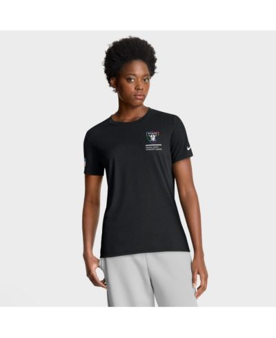 Женская футболка Nike Las Vegas Raiders 2025 NFL Crucial Catch Tri-Blend Dri-FIT, черная