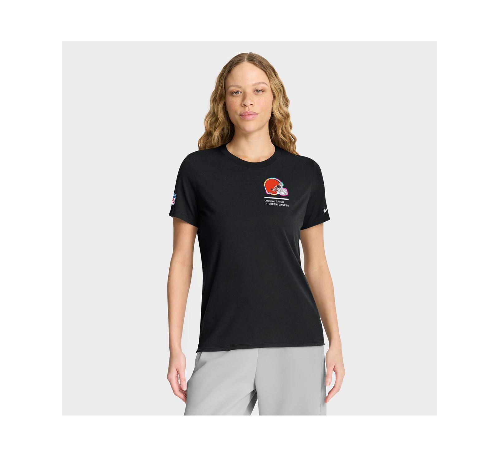 Nike Women's Black Cleveland Browns 2025 NFL Crucial Catch Tri-Blend Dri-FIT T-Shirt